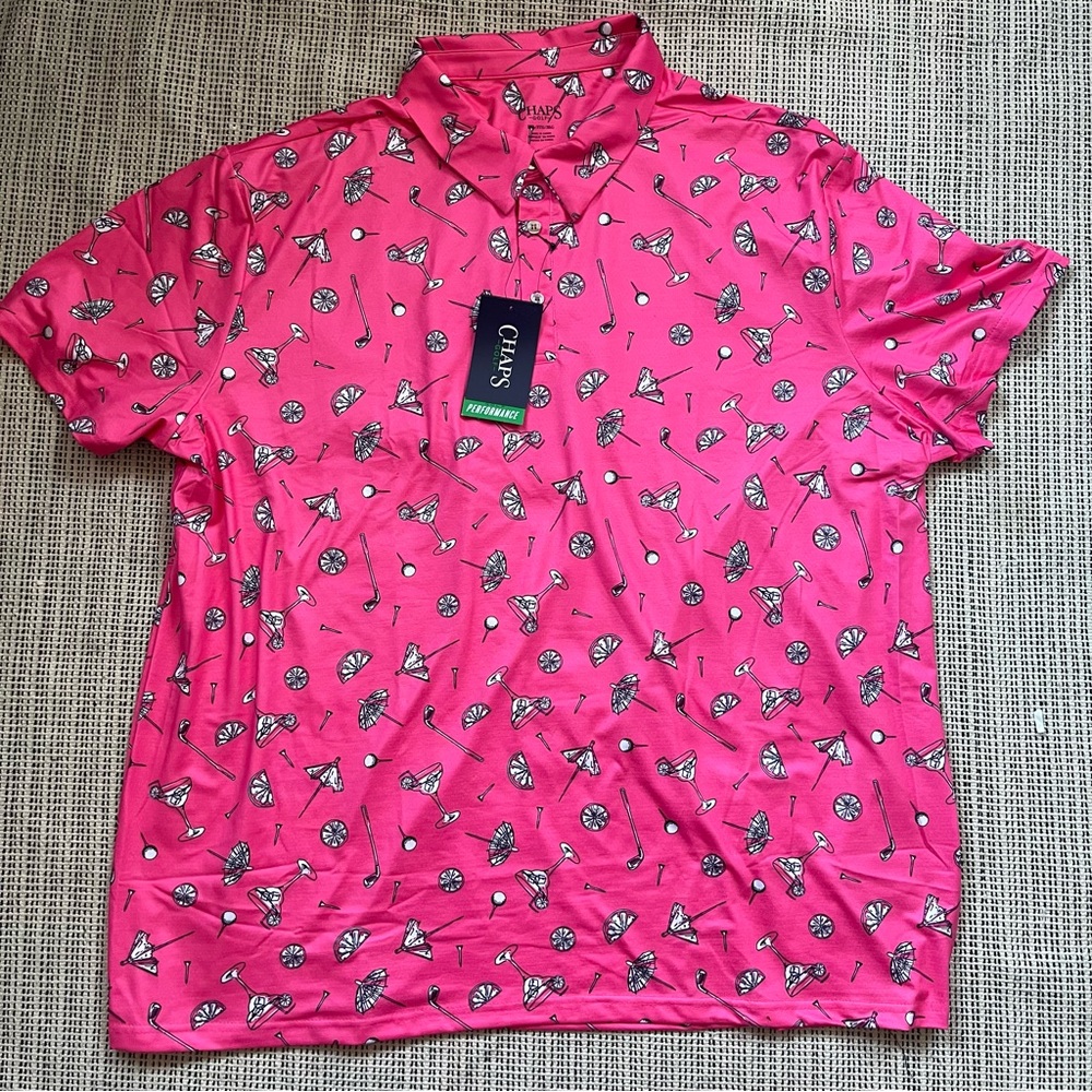 CHAPS Pink Polo Golf Shirt 3XL